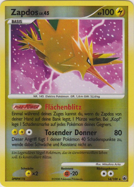 Zapdos 14 — Majestätischer Morgen (German Pokémon TCG card)