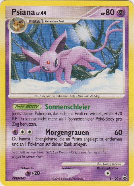 Psiana 18 — Majestätischer Morgen (German Pokémon TCG card)