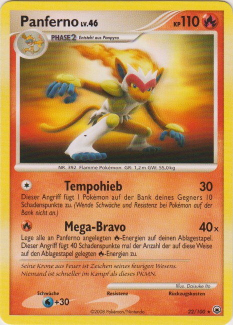 Panferno 22 — Majestätischer Morgen (German Pokémon TCG card)