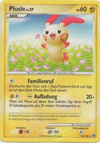 Plusle 28 — Majestätischer Morgen (German Pokémon TCG card)