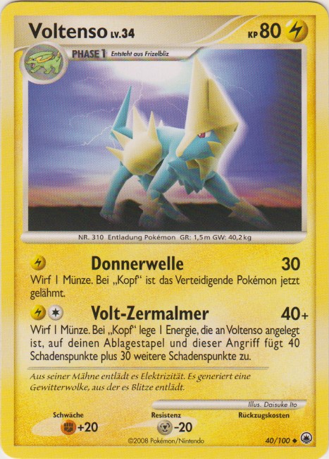 Voltenso 40 — Majestätischer Morgen (German Pokémon TCG card)