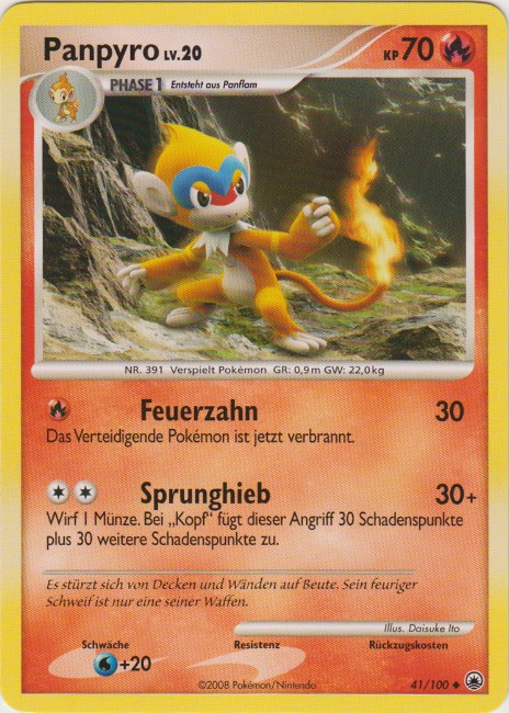 Panpyro 41 — Majestätischer Morgen (German Pokémon TCG card)