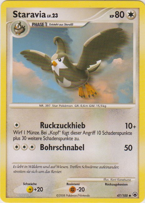 Staravia 47 — Majestätischer Morgen (German Pokémon TCG card)
