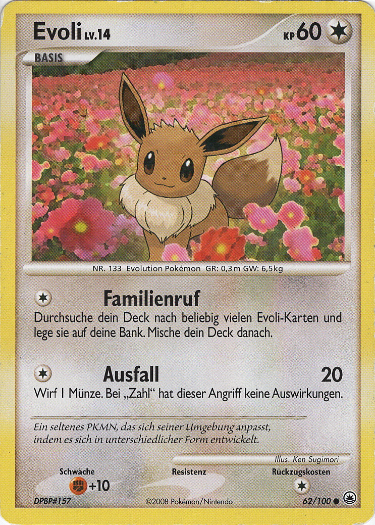 Evoli 62 — Majestätischer Morgen (German Pokémon TCG card)
