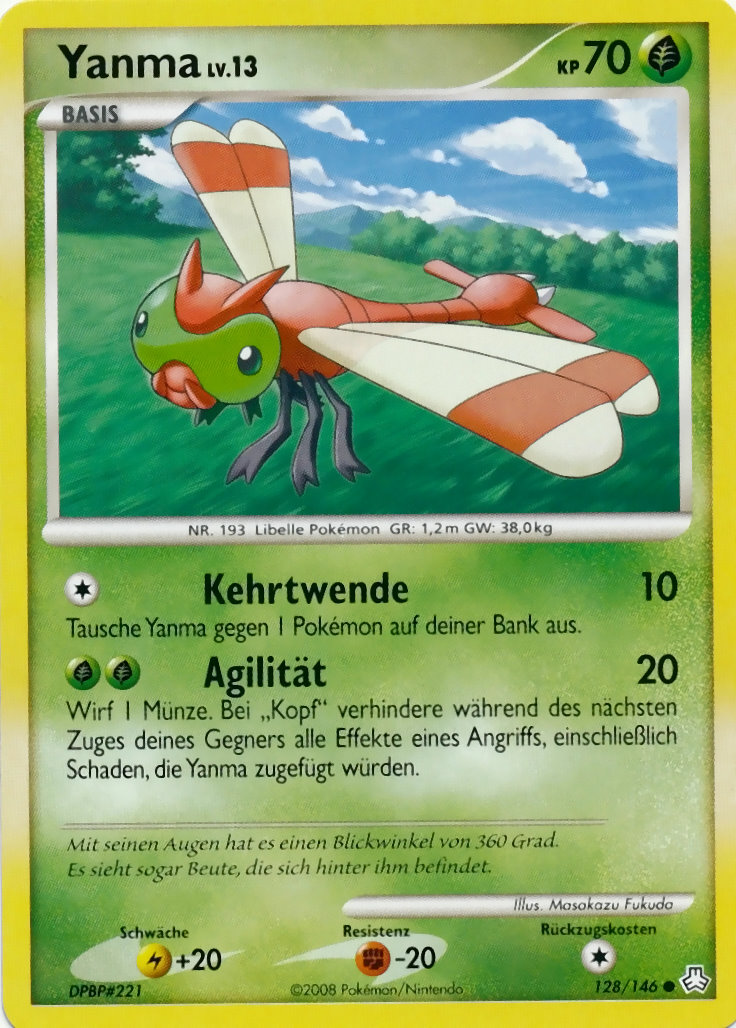 Yanma 128 — Erwachte Legenden (German Pokémon TCG card)