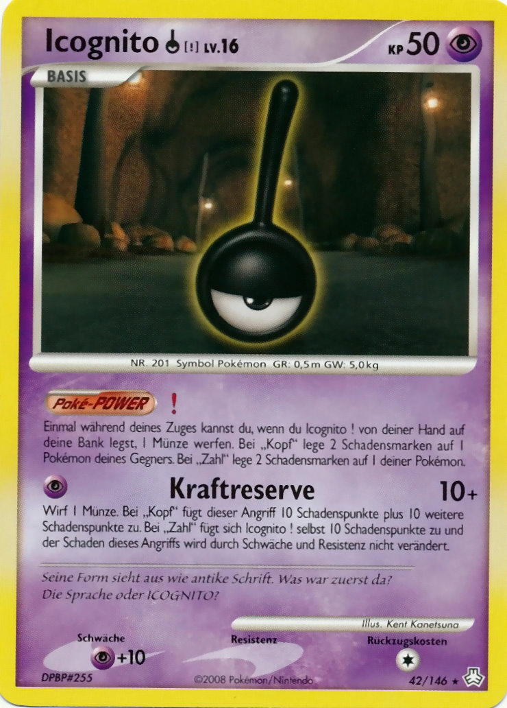 Icognito ! 42 — Erwachte Legenden (German Pokémon TCG card)