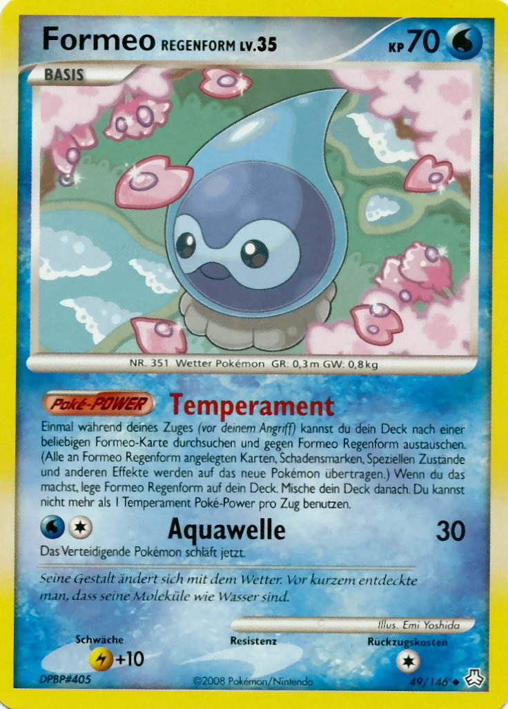 Formeo Regenform 49 — Erwachte Legenden (German Pokémon TCG card)
