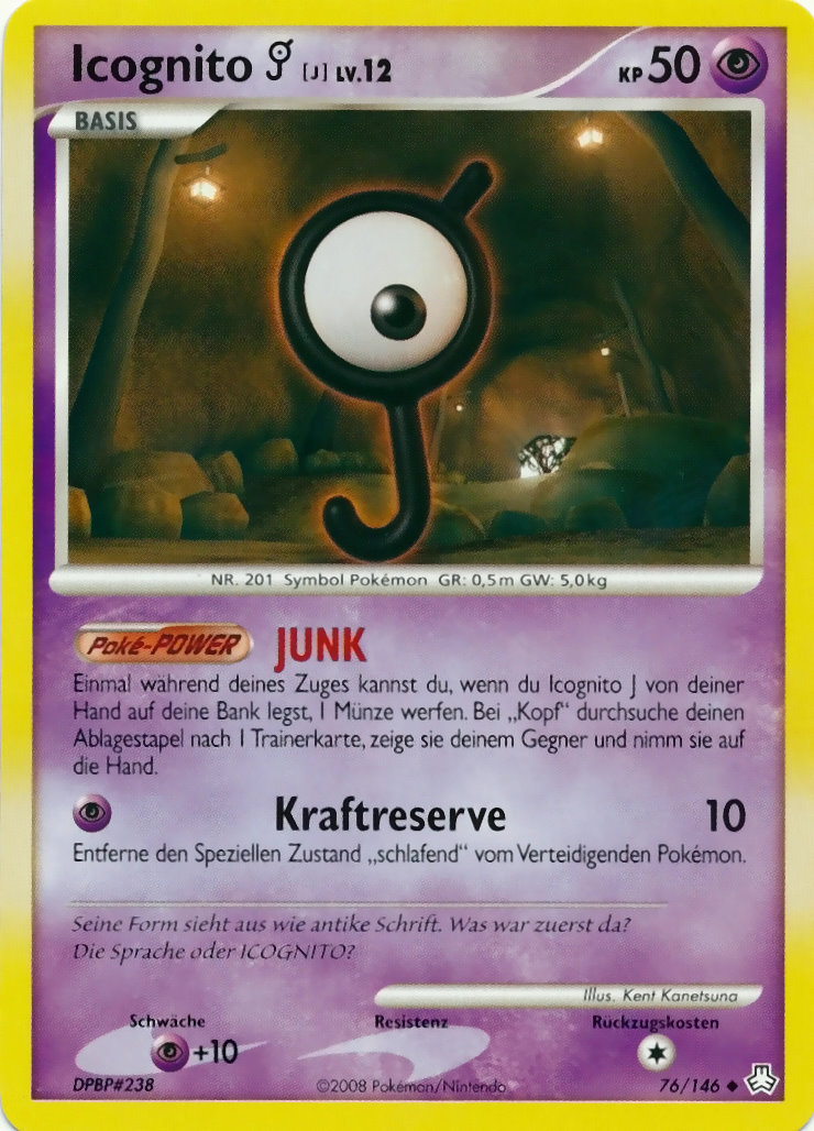 Icognito J 76 — Erwachte Legenden (German Pokémon TCG card)