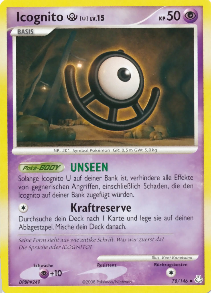 Icognito U 78 — Erwachte Legenden (German Pokémon TCG card)