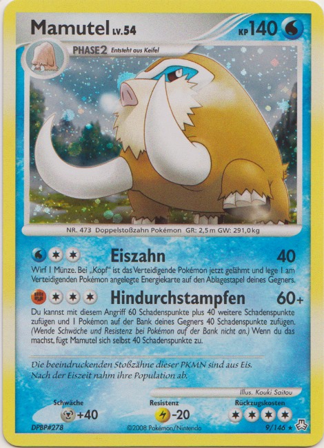 Mamutel 9 — Erwachte Legenden (German Pokémon TCG card)