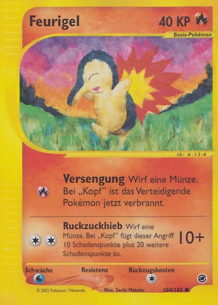 Feurigel 104 — Expedition (German Pokémon TCG card)