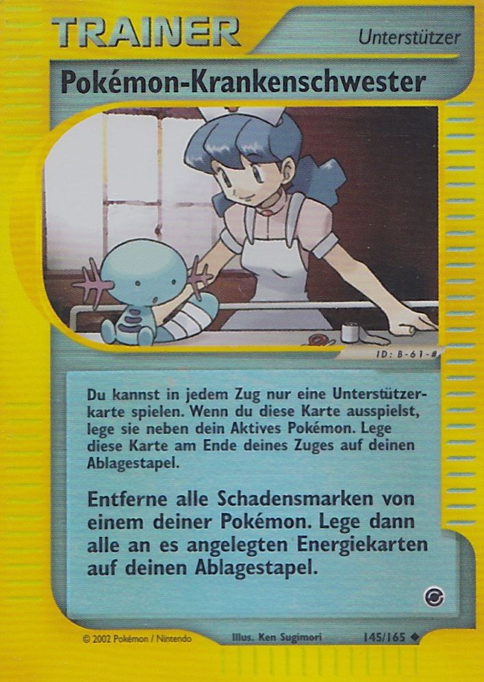 Pokémon-Krankenschwester 145 — Expedition (German Pokémon TCG card)