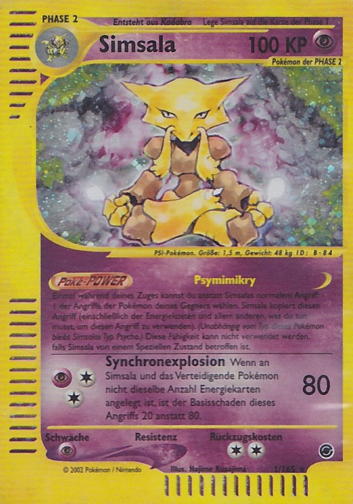 Simsala 33 — Expedition (German Pokémon TCG card)
