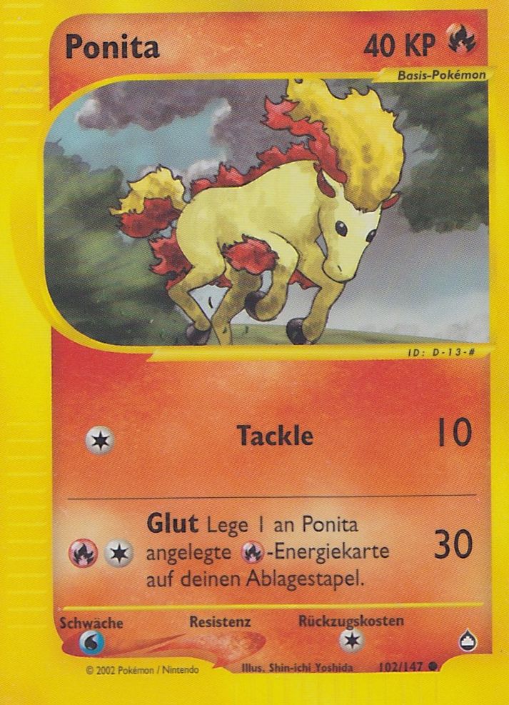 Ponita 102 — Aquapolis (German Pokémon TCG card)