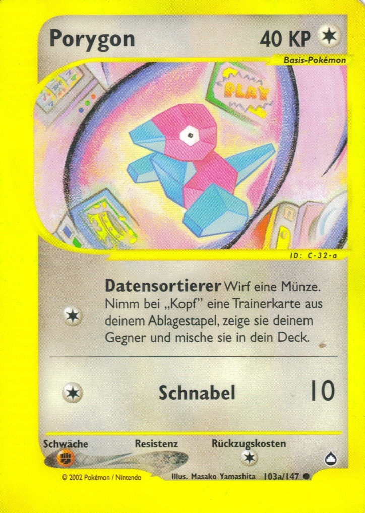 Porygon 103a — Aquapolis (German Pokémon TCG card)