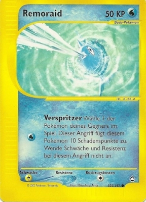 Remoraid 105 — Aquapolis (German Pokémon TCG card)