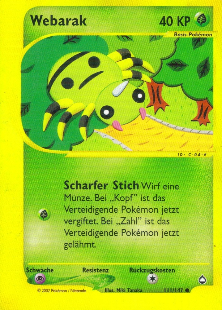 Webarak 111 — Aquapolis (German Pokémon TCG card)
