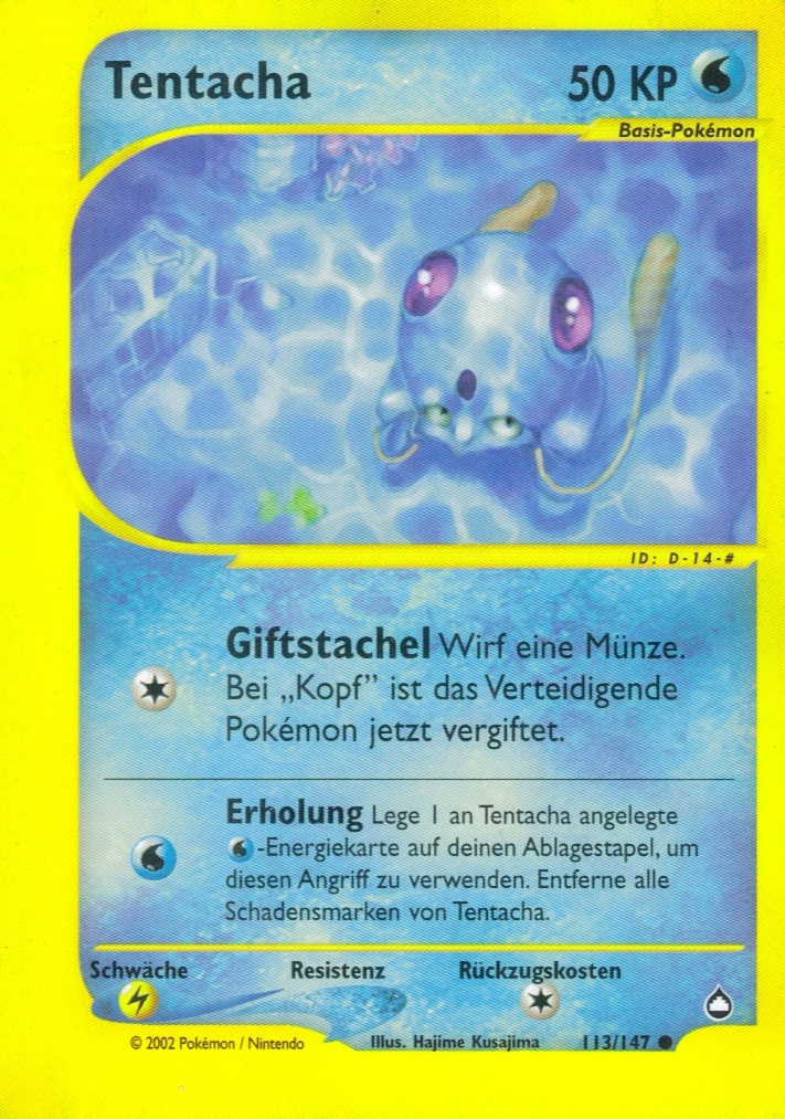 Tentacha 113 — Aquapolis (German Pokémon TCG card)
