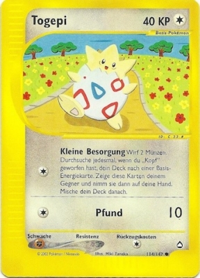 Togepi 114 — Aquapolis (German Pokémon TCG card)