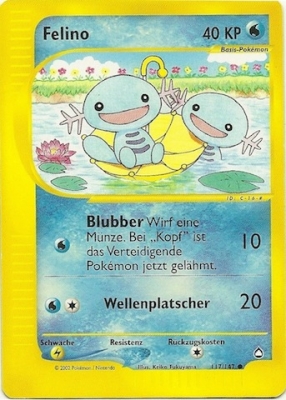 Felino 117 — Aquapolis (German Pokémon TCG card)