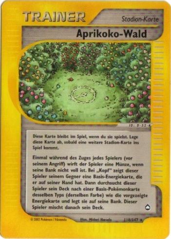 Apricorn Forest* 118 — Aquapolis (German Pokémon TCG card)