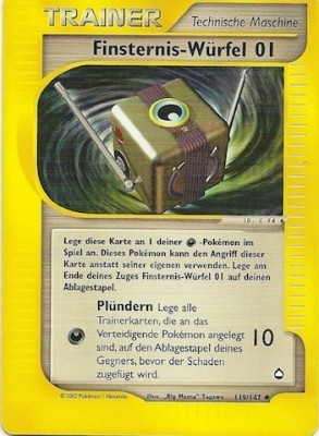 Unlicht Würfel 01 119 — Aquapolis (German Pokémon TCG card)