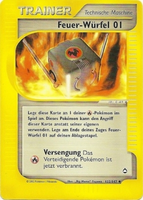 Feuer-Würfel 01 122 — Aquapolis (German Pokémon TCG card)