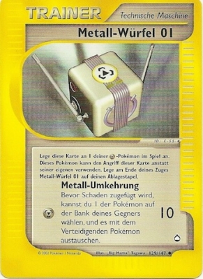 Metall-Würfel 01 129 — Aquapolis (German Pokémon TCG card)