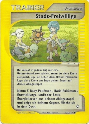 Stadt-Freiwillige 136 — Aquapolis (German Pokémon TCG card)