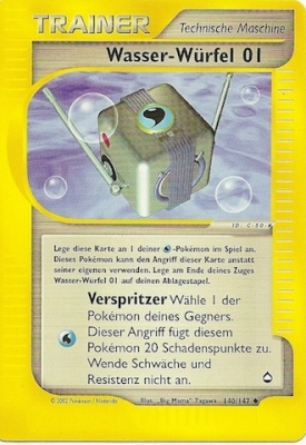 Wasser-Würfel 01 140 — Aquapolis (German Pokémon TCG card)