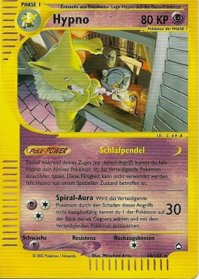 Hypno 16 — Aquapolis (German Pokémon TCG card)