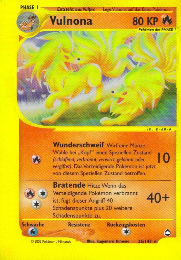 Vulnona 25 — Aquapolis (German Pokémon TCG card)