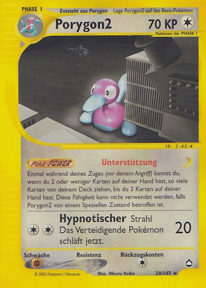 Porygon2 28 — Aquapolis (German Pokémon TCG card)