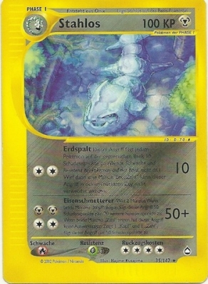 Stahlos 35 — Aquapolis (German Pokémon TCG card)