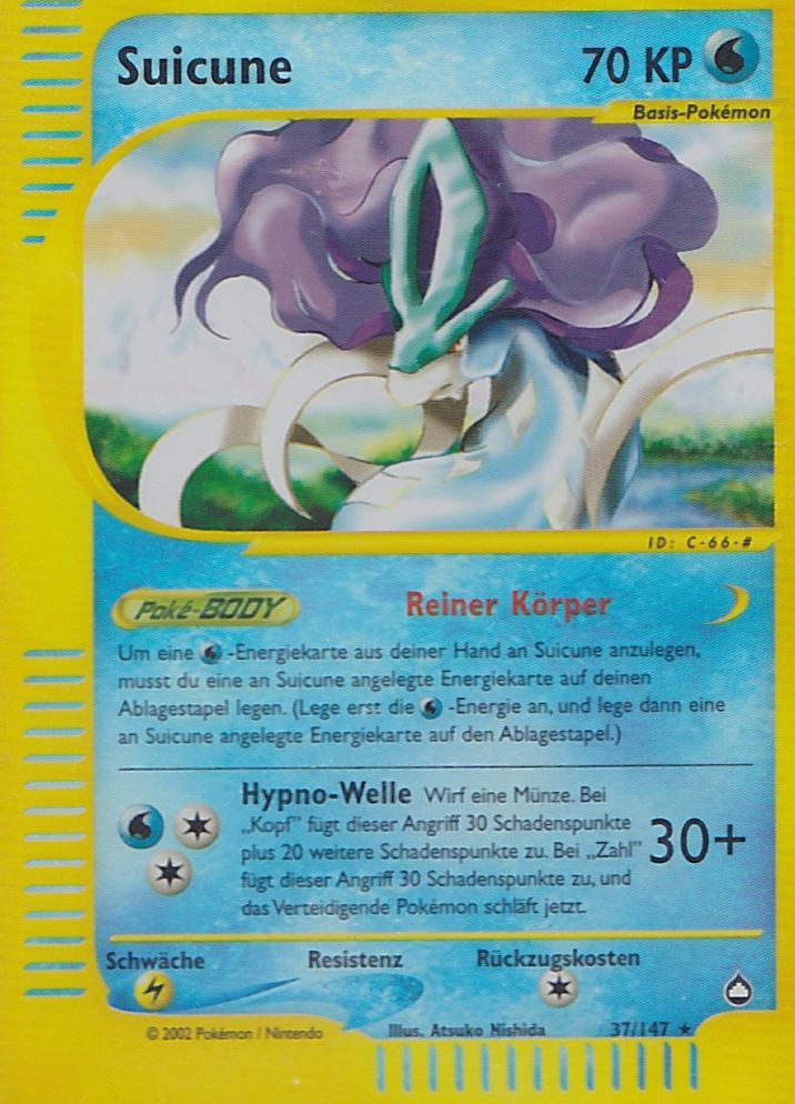 Suicune 37 — Aquapolis (German Pokémon TCG card)