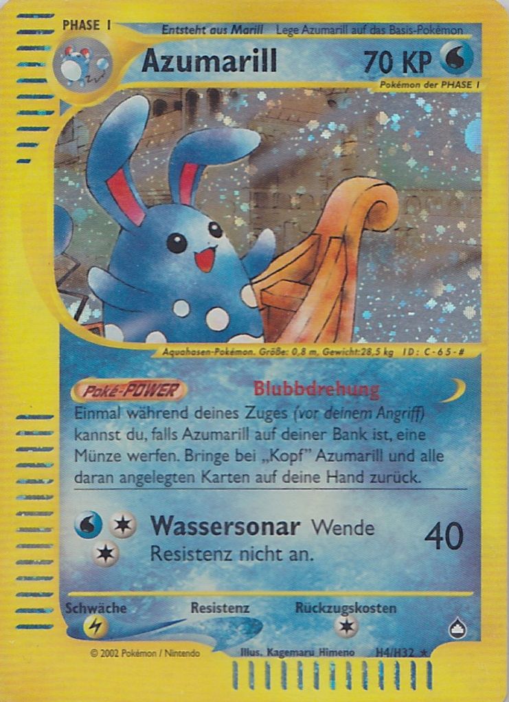 Azumarill 4 — Aquapolis (German Pokémon TCG card)