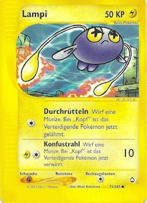 Lampi 71 — Aquapolis (German Pokémon TCG card)