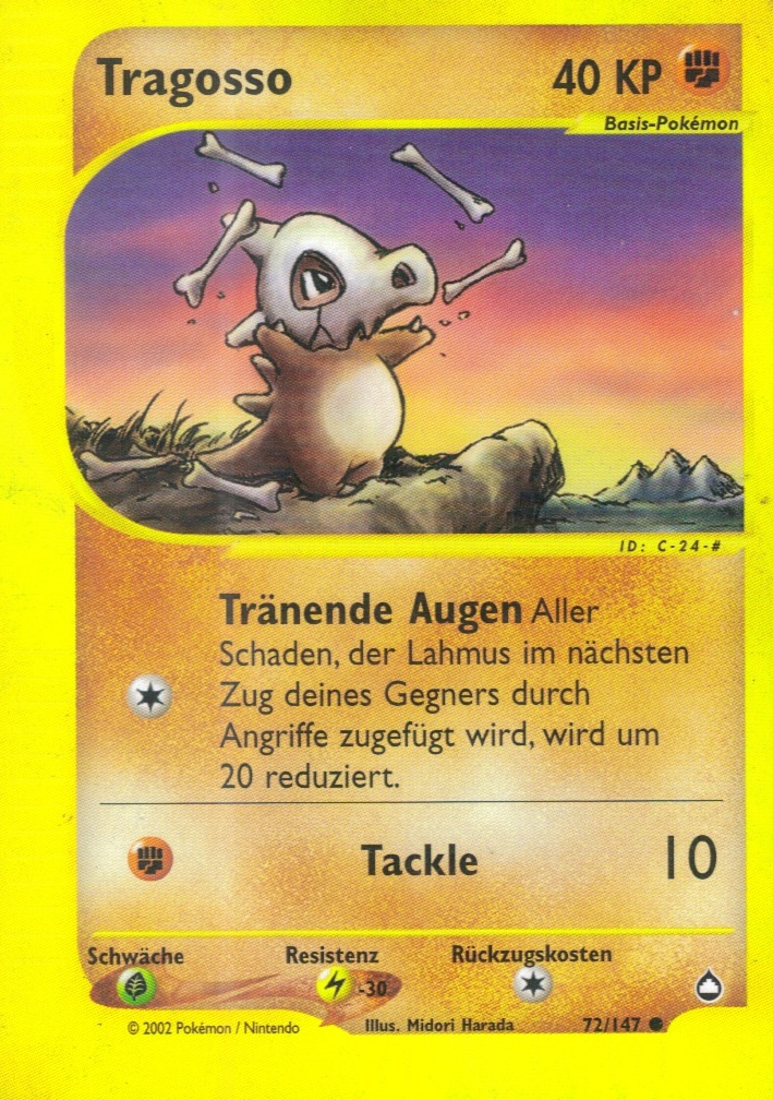 Tragosso 72 — Aquapolis (German Pokémon TCG card)