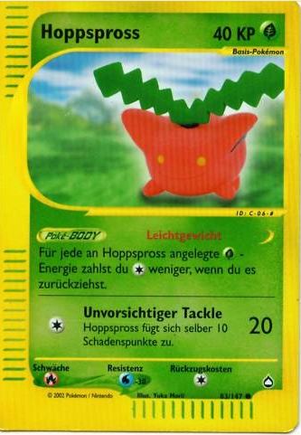 Hoppspross 83 — Aquapolis (German Pokémon TCG card)