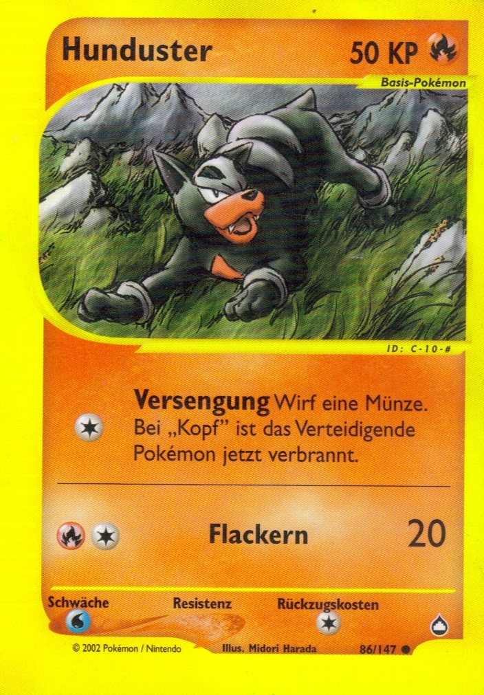 Hunduster 86 — Aquapolis (German Pokémon TCG card)