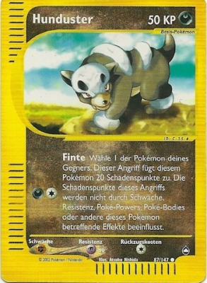 Hunduster 87 — Aquapolis (German Pokémon TCG card)