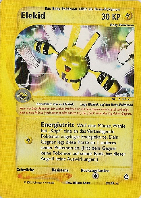 Elekid 9 — Aquapolis (German Pokémon TCG card)
