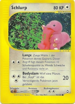 Schlurp 90 — Aquapolis (German Pokémon TCG card)