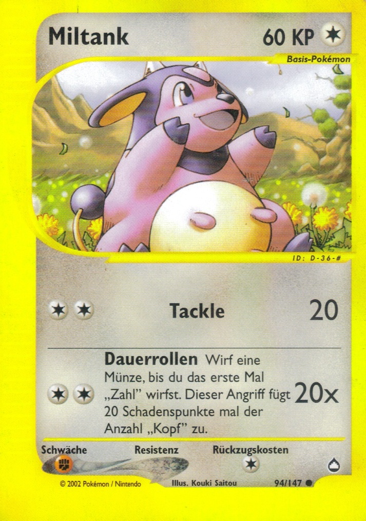 Miltank 94 — Aquapolis (German Pokémon TCG card)