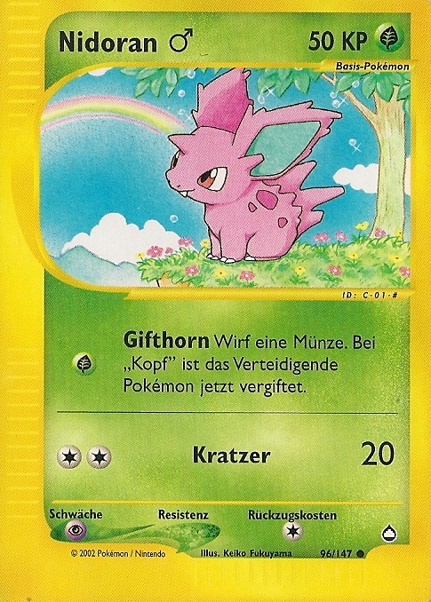 Nidoran M 96 — Aquapolis (German Pokémon TCG card)