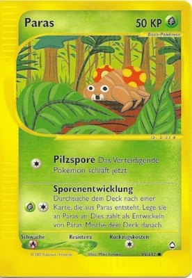 Paras 99 — Aquapolis (German Pokémon TCG card)