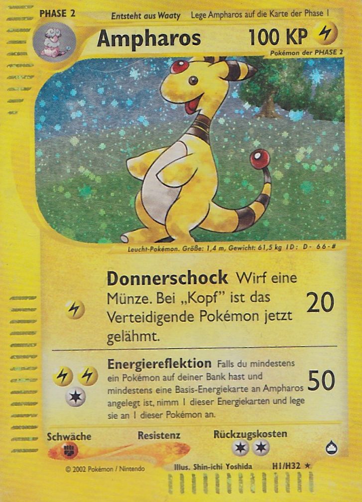 Ampharos H01 — Aquapolis (German Pokémon TCG card)