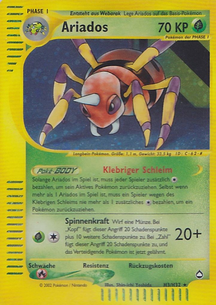Ariados H03 — Aquapolis (German Pokémon TCG card)