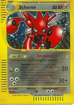 Zapdos H32 — Aquapolis (German Pokémon TCG card)