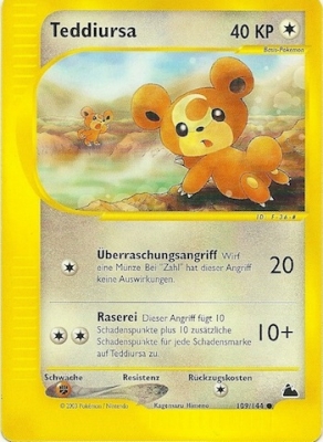 Teddiursa 109 — Skyridge (German Pokémon TCG card)